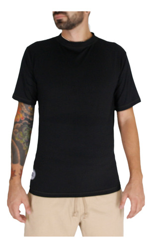 Remera Termica Manga Corta Negro Jjdeportes