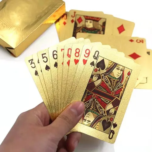 comprar Baralho Dourado Ouro 24k Dollar Poker Cartas Jogos P'agua Personagem Dolar
