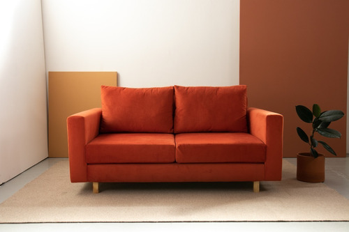 Imagen 7 de 10 de Sillon 2 Cuerpos Sofá Tela Pana 1,60 M Patas Premium