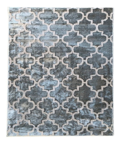 Alfombra Arabescos Brillo Gris Plata 200x285 Cm Kreatex