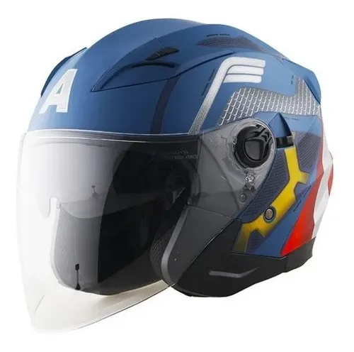 Casco moto capitan america hotsell