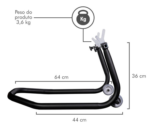 Imagem 3 de 8 de Cavalete Traseiro Moto Com Slider Mt 03 R3 Mt 07 09