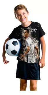 Playera Niños Futbol Cristiano Ronaldo Juve Moda Full Print