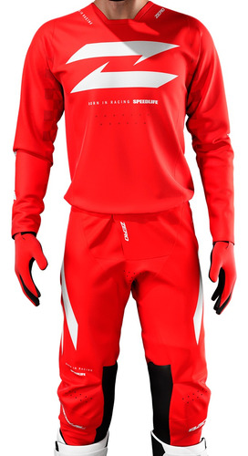 Conjunto Radikal Zero Rojo - Motocross/atv - En Teo Motos