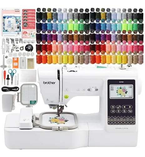 comprar Máquina De Bordar Y Coser Brother Se700 Con 100 Hilos Y Acce
