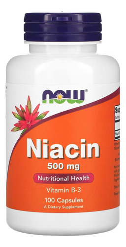 Now Foods Niacina B-3 500mg 100 Cáps Salud Nutricional Eeuu