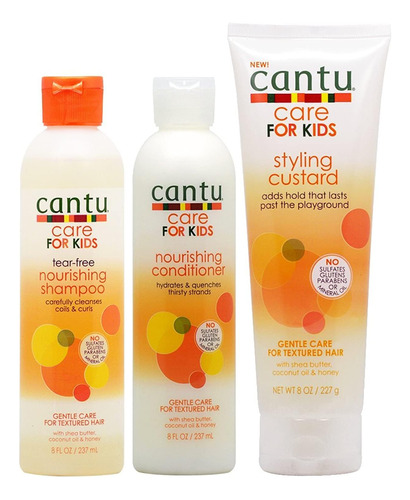 Cantu Care For Kids Shampoo + Conditioner + Styling Custard.