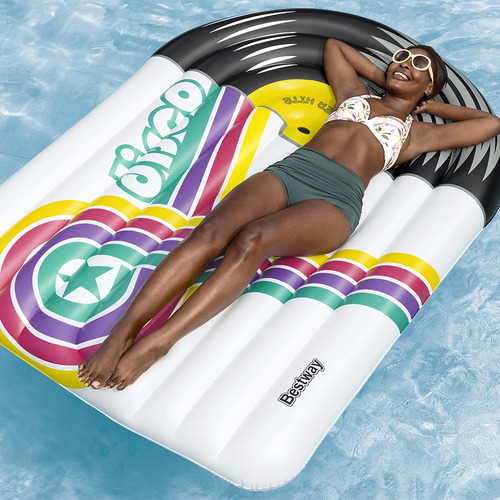 Inflable Salvavidas Montable Bestway Diseño Vinilo Dj 196 Cm Color Blanco