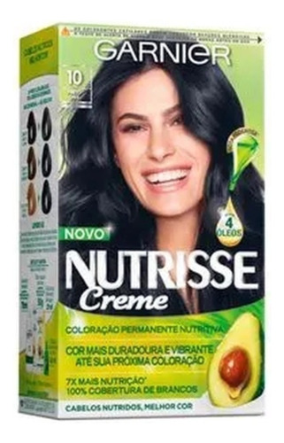 Coloração Nutrisse 10 Preto Ônix - Garnier