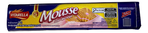 Biscoito Bolacha Mousse De Morango Zabet 130g