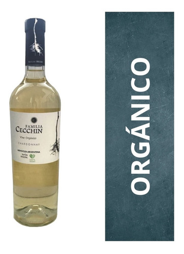 Imagen 1 de 10 de Vino Orgánico Chardonnay Familia Cecchin X 750 Cc