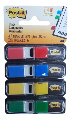 Banderitas Mini Post It 11.9x43.2mm Blister X4 Colores