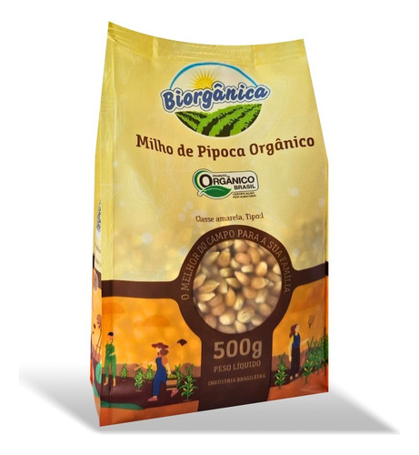 Milho De Pipoca Orgânico 500g Biorgânica