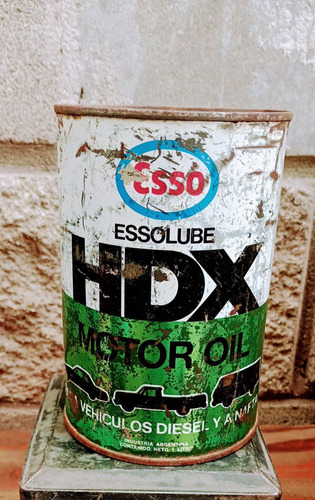 Lata Antigua Esso Exxon Hdx Motoroil 