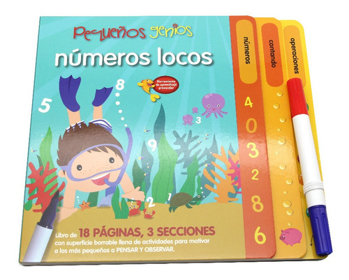 Libro Pizarrón Borrable Para Aprender Números Para Niños