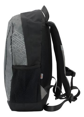 Mochila Escolar Fc Real Madrid Original De Truzt Negro/gris Liso