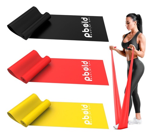 Banda Elasticas Largas Terapia Fitness Yoga X3 Resistencias