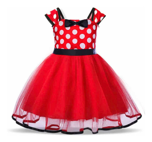 Vestido De Minnie Mouse Rojo Para Niña