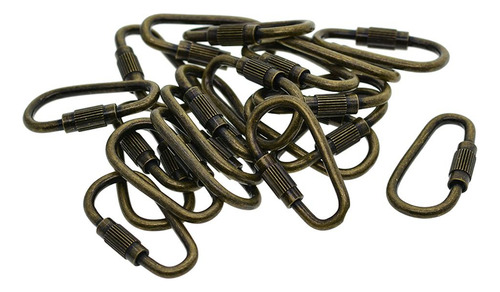 20pcs Alambre De Material Acero Mosquetón D Gancho Llavero