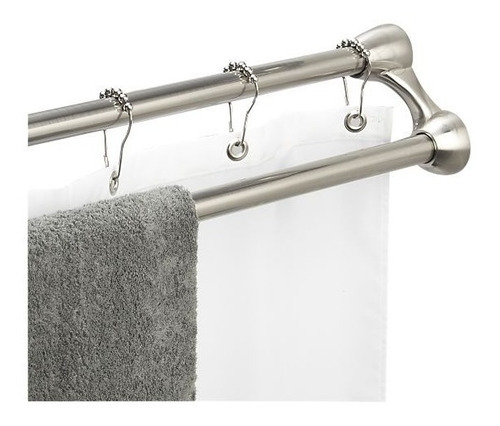 Barral Cortina Baño Acero Inoxidable Extensible A 2,25 Mts Color Gris