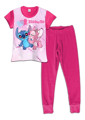 Pijama Niño Manga Corta Stitch Y Angel Algodon