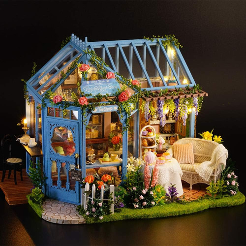 Casita Para Muñecas Casa Bricolaje Con Muebles Led Miniatura