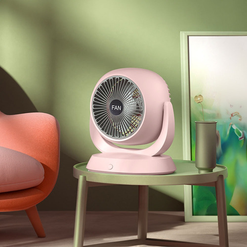 Ventilador De Escritorio Portátil Recargable 3 Velocidades 23.5 Cm N/a Rosa Gris Plástico 3