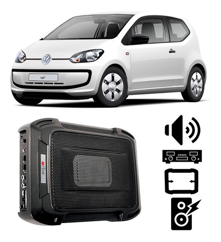 Caixa Amplificada Volkswagen Up 2014 A 2017 350w Rms Slim