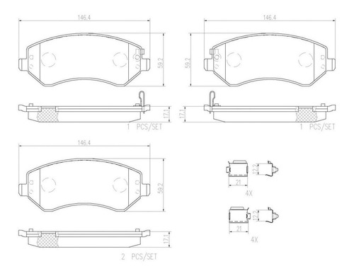 Imagen 2 de 4 de Balatas Brembo (d) Grand Caravan Voyager 01-08 Jeep Liberty