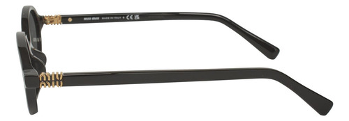 Miu Miu Mu 04zs 1ab-5s0 Oval Shape Black Gold (Usado)