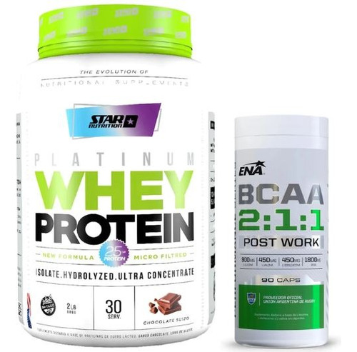 Star Nutrition Whey Protein 2lb + Bcaa 2:1:1 90 Caps