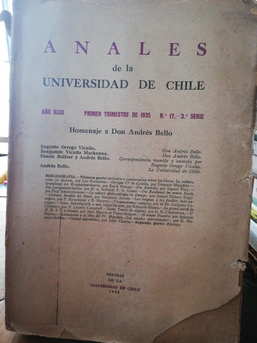 Homenaje A Andres Bello   Anales De La Universidad De Chile