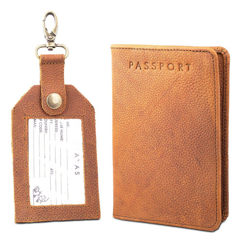 Funda Para Portapasaporte Yayas Porta Pasaporte + Tag - Café Claro