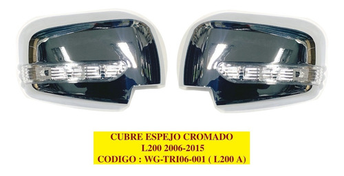 Cubierta O Cubre Espejo Cromado Para L200 Antigua 2006-2015