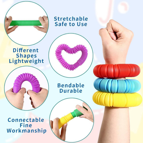 Y 96 Piezas Pop Tubes Fidget Toys, Juguetes Sensoriales