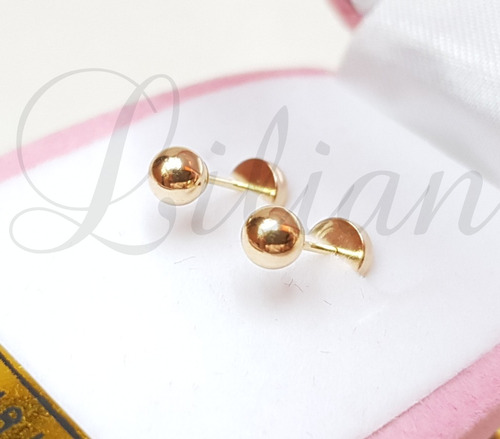 Aros Abridores De Oro 18k Modelo Bolitas Aritos Bebe