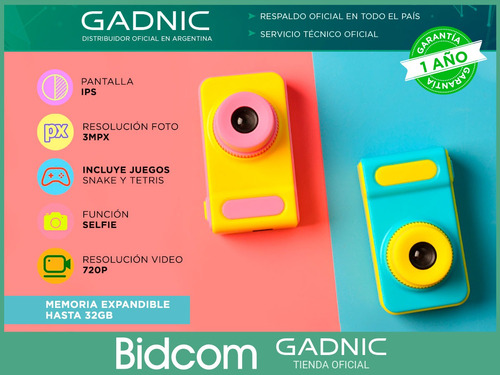 Camara Video Fotos Niños Kids Gadnic Con Juegos Colores