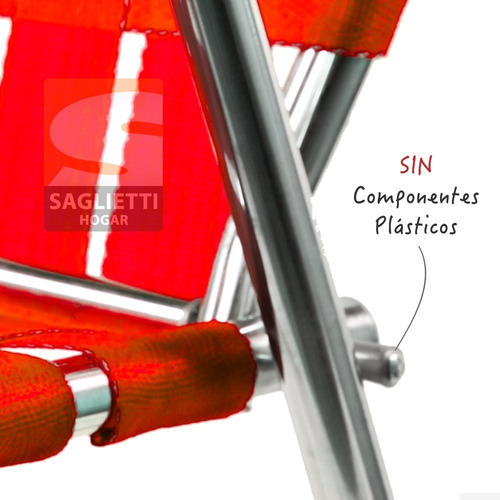 Imagen 5 de 9 de Sillon Aluminio Ancho Xxl Super Reforzado 160 Kg Alumel