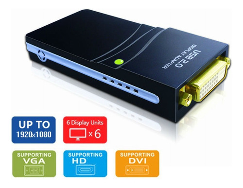 Adaptador De Vídeo Gráfico Externo Usb 2.0 A Dvi/vga/compati