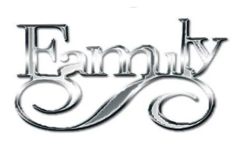 Emblema Adesivo Family Manuscrito   Cromado 