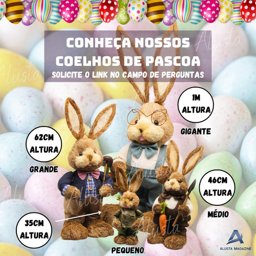 Coelho De Pelúcia Páscoa 25cm Cenoura Presente Várias Cores
