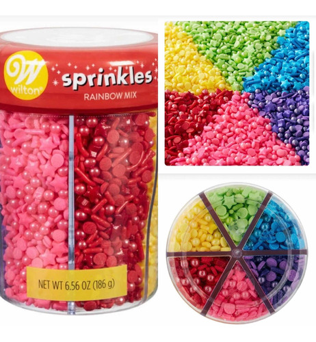 Sprinkles Para Reposteria Diseño Arcoíris Wilton