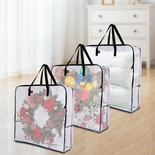 3 Bolsas Plegables Para Juguetes Con Asa Y Cremallera,