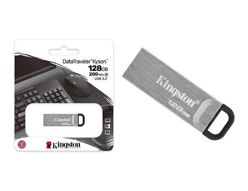 Memoria Usb 128 Gb Kingston Dtkn Kyson Usb 3.2 Plata