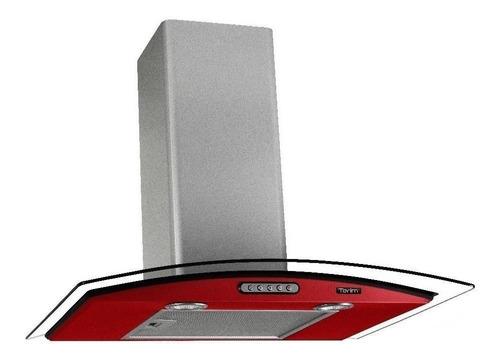 Exaustor Depurador de Cozinha Terim Vidro Curvo aço inoxidável de parede 60cm x 5cm x 45cm inox e vermelho 110V