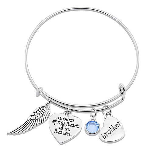 Brazalete Con Letras Angel Wing Mom, Pulsera Familiar, Una P