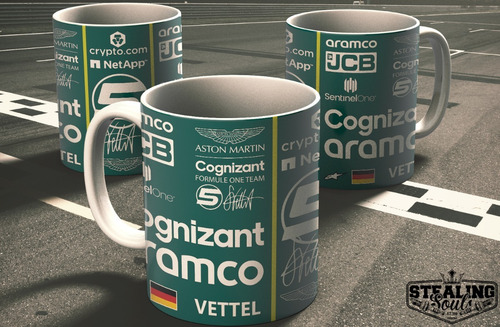 Imagen 2 de 3 de Taza Fierrera - Sebastian Vettel #07 | F1 / Aston Martin