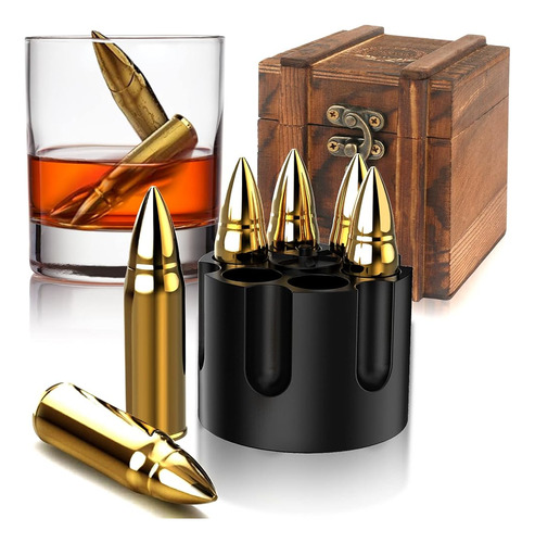 Chouggo Bullet Shaped Whiskey Stones Gift Set Para Hombres C