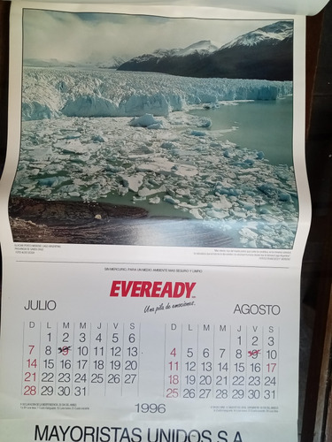 Almanaque Antiguo 1996 Eveready Fotos Aldo Sessa (Usado)