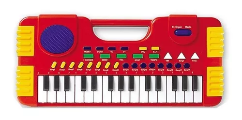 Teclado Piano Musical Center Infantil Vermelho 31 Teclas